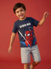 Nautinati Boys' 100% Cotton Crew Neck Marvel Spiderman Placement Print T-shirt
