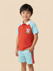 Nautinati Boys Racing Car Print Regular Fit Cotton T-shirt and Shorts Clothing Set