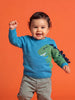Nautinati Baby Boys Relaxed Fit Dino Jacquard Knit Full Sleeves Sweater