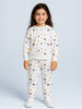 Nautinati White All Over Print Sweatshirt Set For Girls