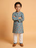 Nautinati Boys' Cotton Festive Kurta and Pyjama Set | Block Print Kurta | Age 2-10 Years (No Return | No Cancellation)