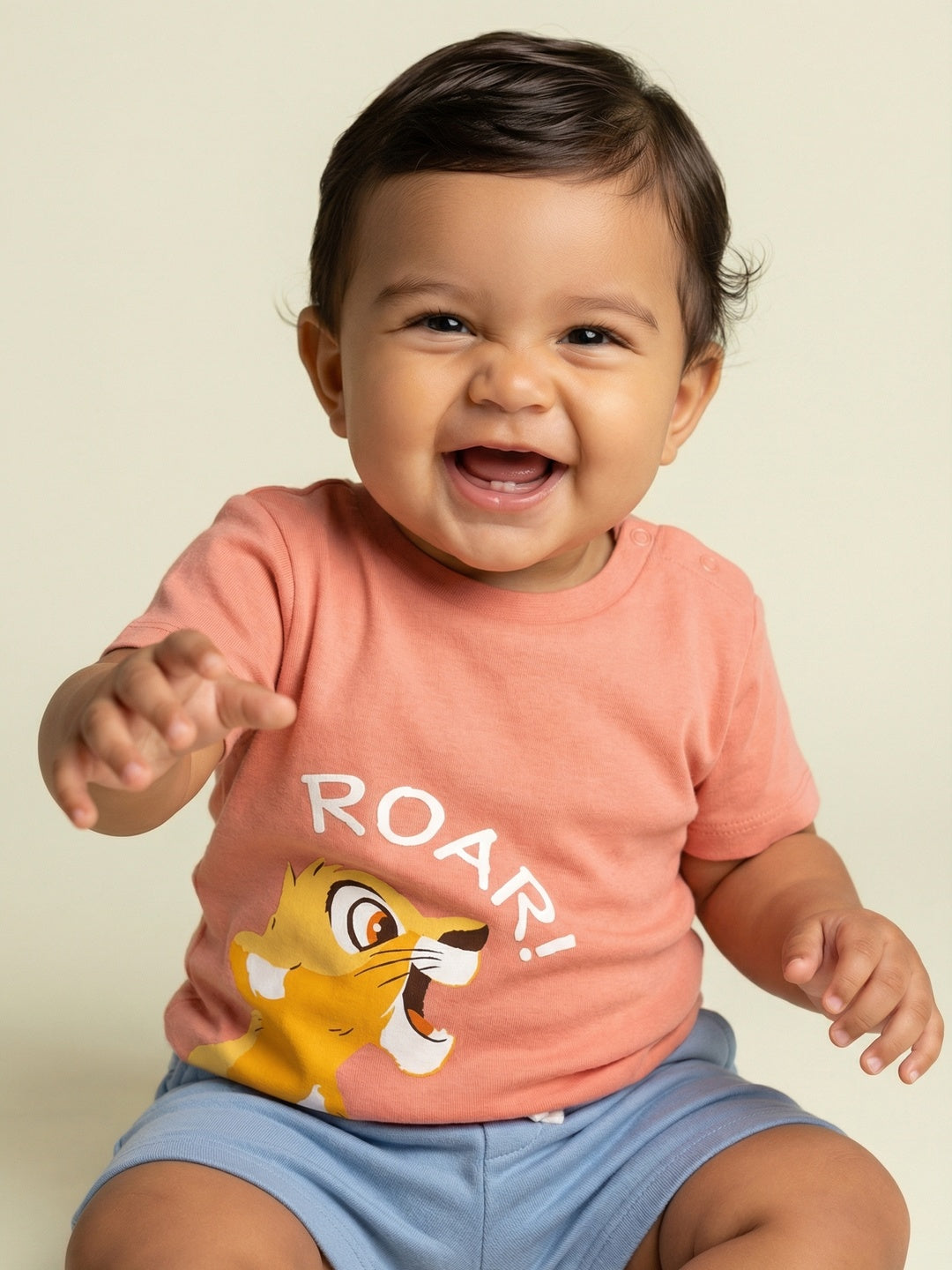 Nautinati Boys' Cotton Disney King Simba Printed T-shirt