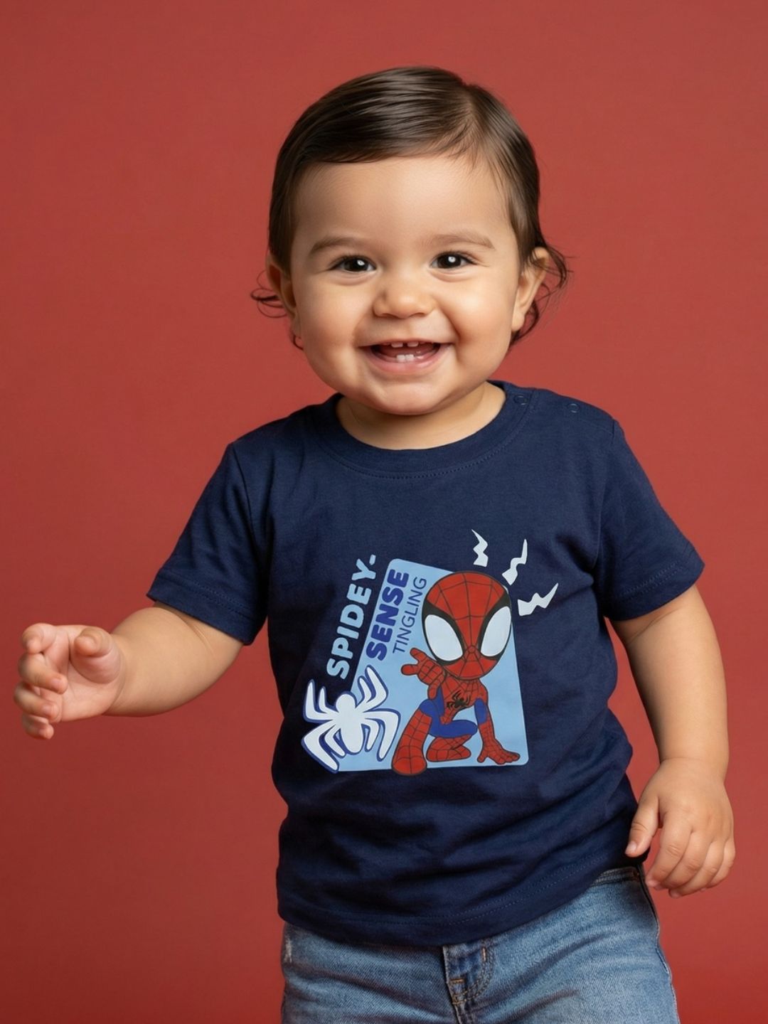 Nautinati Boys' Cotton Marvel Spiderman Printed T-shirt