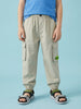 Nautinati Boys' 100% Cotton Woven Graphic Cargo Joggers