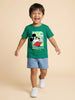 Nautinati Boys' 100% Cotton Crew Neck Disney Mickey Mouse Racing Placement Print T-shirt