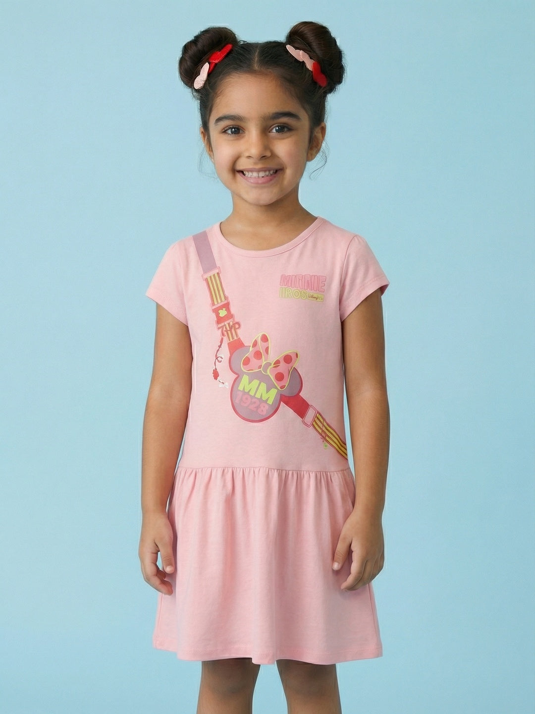 Nautinati Boys Mickey Mouse Printed Regular Fit Round Neck T-shirt and Shorts Co-ord Set