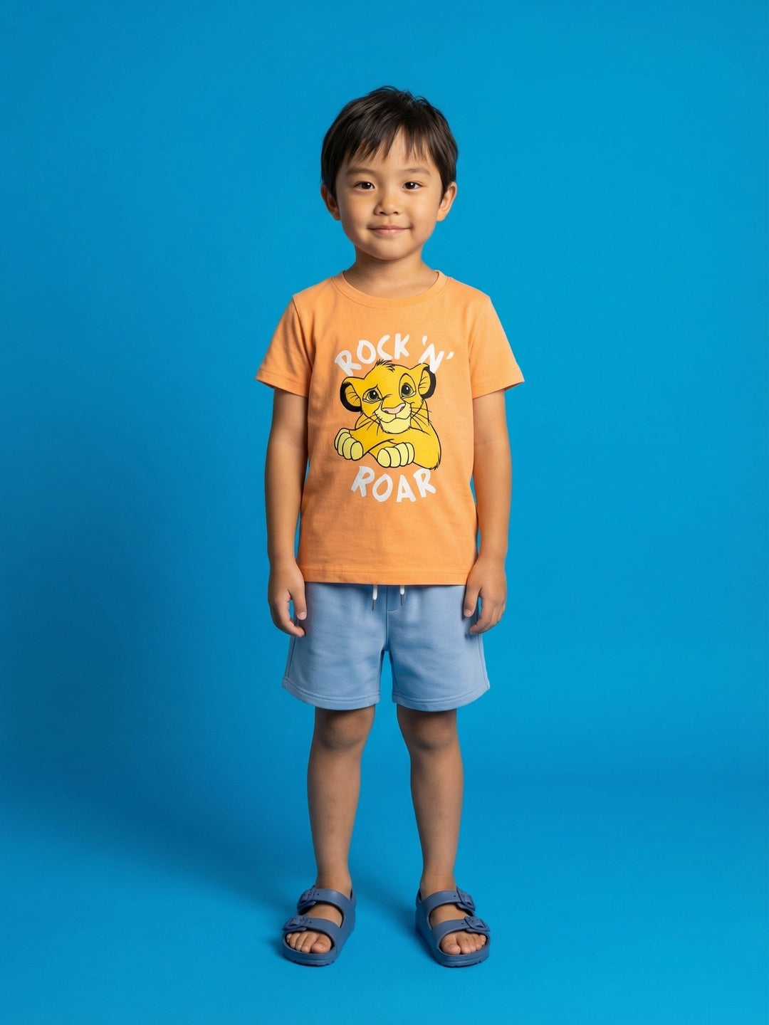 Nautinati Boys' 100% Cotton Crew Neck Disney Lion King Rock & Roar Placement Print T-shirt