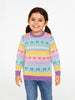 Nautinati Striped Multicolour Flat-Knit Sweater For Girls