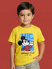 Nautinati Boys' 100% Cotton Crew Neck Disney Mickey Mouse Racing Placement Print T-shirt