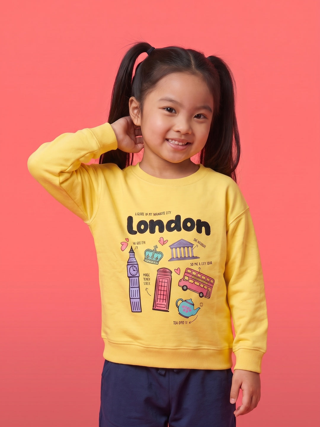 Nautinati Girls Oversized Varsity Sweatshirt and pants Set