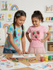 Nautinati Girls' 100% Cotton Pack of 2 Strawberry Graphic & All-over Print Crew Neck T-shirts