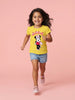 Nautinati Girls' 100% Cotton Crew Neck Disney Minnie Mouse Cupcake Placement Print T-shirt