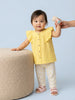 Nautinati Girls' Cotton Ruffled Top and All-over Stars Printed Trousers Co-ord Set