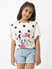 Nautinati Disney Girls Cotton Minnie Mouse & Daisy Polka Printed Flare Sleeves Top