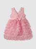 Nautinati Girls' Party Frock With Roses and Pearl Embellishment