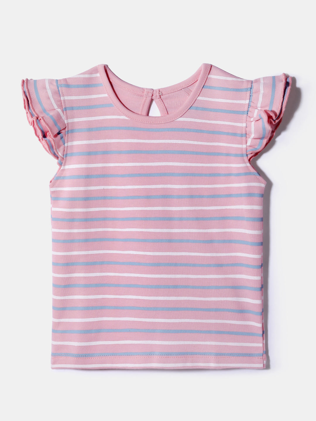 Nautinati Girls' 100% Cotton Printed Tops | Pack of 2 | Age 0 - 2 Years