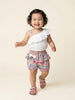 Nautinati Girls' Single-shouldered Top & All-over Floral Shorts Co-ord Set