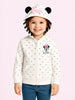 Nautinati White Minnie Mouse and Daisy Heart Print Hooded Sweatshirt for Girls