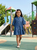 Nautinati  Girls All-over Polka Dot Printed Regular Fit Denim Dress