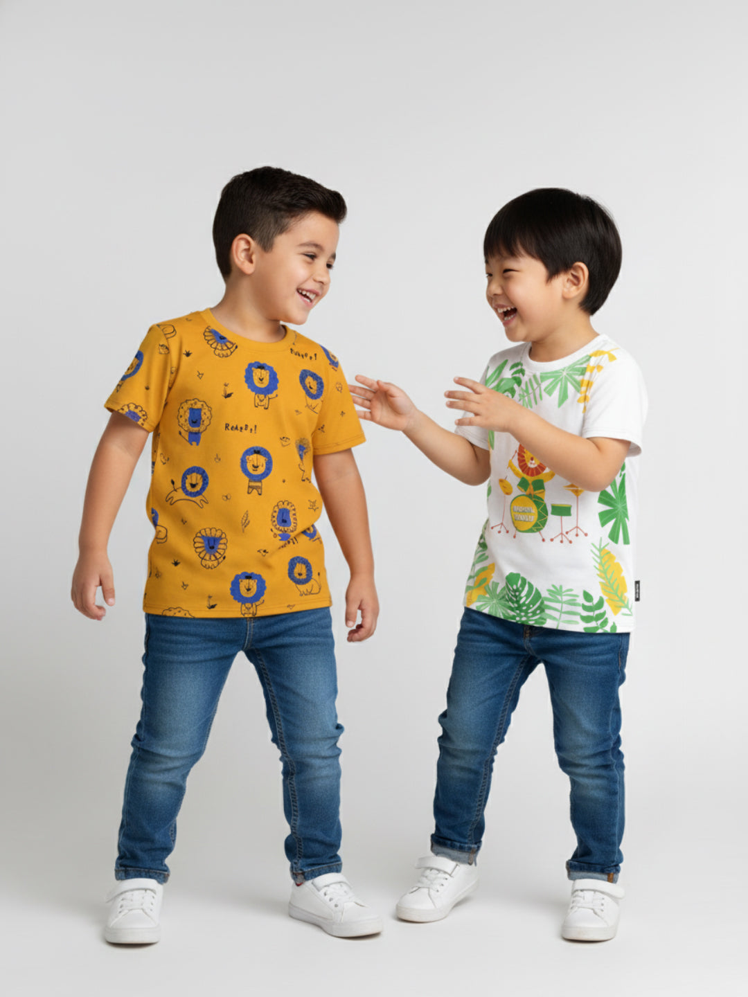 Nauti Nati Boys Typography 2 Printed Antimicrobial Applique T-shirt