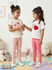 Nautinati Girls' 100% Cotton Pack of 2 Solid & All-over Animal Print Regular Fit Leggings