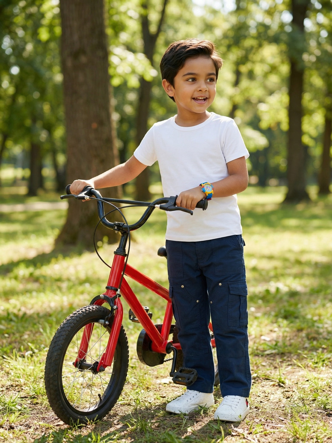Nautinati Boys 100% Cotton Solid Relaxed Fit Twill Woven Carpenter Pants with Side Adjuster & Utility Pockets