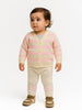 Nautinati Pink And White Sweater Set With Cap For Infant Girls