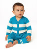 Nautinati Blue And White Sweater Set With Cap For Infant Boys