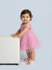 Nautinati Baby Girls' A-line Frilled Mesh All-over Flower & Polka Dot Print Party Dress