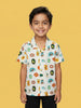 Nautinati Boys' 100% Cotton Tropical All-over Print  Oversized Resort Shirt