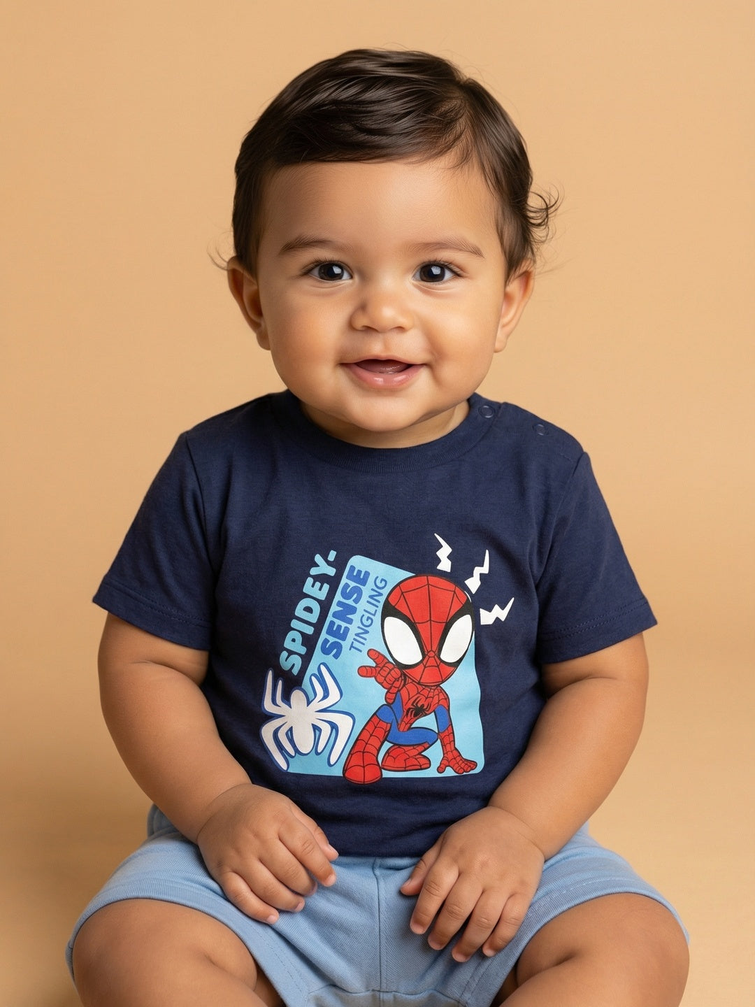 Nautinati Boys' Cotton Marvel Spiderman Printed T-shirt