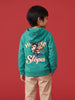 Nautinati Boys Disney Christmas Mickey Mouse Puff Printed Oversized Hooded Sweatshirt