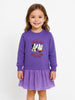 Nautinati Purple Minnie Mouse and Daisy Print Sweatshirt Dress for Girls