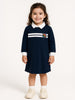 Nautinati Navy Blue Minnie Mouse Sweatshirt Dress for Girls
