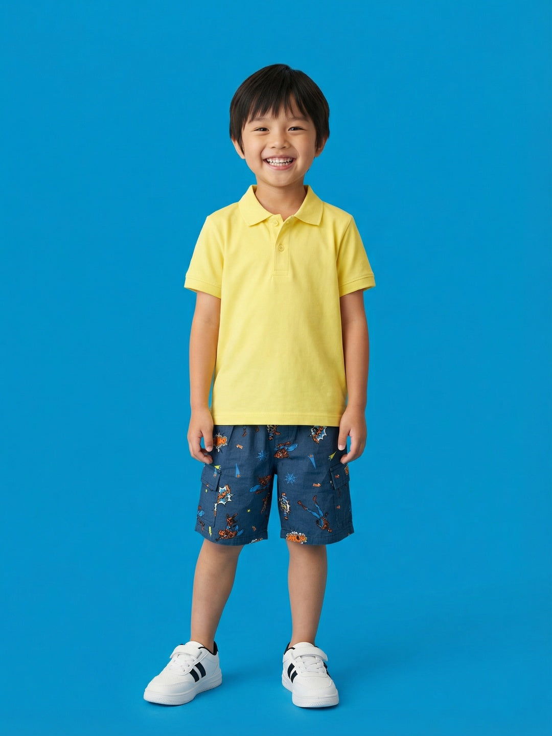 Nautinati Boys’ 100% Cotton Woven Marvel Spiderman All-over Print Cargo Shorts