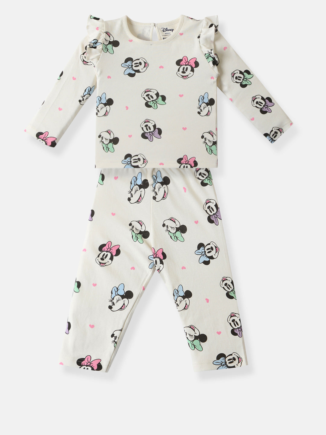 Nautinati Girls Cotton Disney Printed T-shirt and Trackpant Co-ord Set