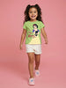 Nautinati Girls' 100% Cotton Crew Neck Disney Snow White Placement Print T-shirt