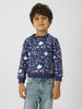 Boys Navy Space-Themed Printed Sweatshirt