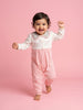 Nautinati Baby Girls' Cotton Floral Embroidered Jumpsuit with Peter Pan Collar and Snap Buttons