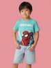 Nautinati Boys' 100% Cotton Crew Neck Marvel Spiderman Placement Print T-shirt