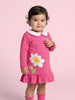 Nautinati Baby Girls Oopsie Daisy Sweatshirt Frock with Peter Pan Collar