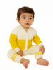 Nautinati Yellow And White Sweater Set With Cap For Infant Girls