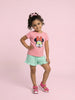 Nautinati Girls' 100% Cotton Disney Minnie Mouse Printed T-shirt and Shorts Night Suit Set