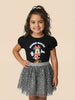 Nautinati Girls Minnie Mouse Printed Regular Fit Round Neck T-shirt and Skirt Co-ord Set