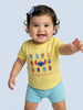 Nautinati Baby Girls Lilo & Stitch Printed Regular Fit T-shirt and Shorts Clothing Set