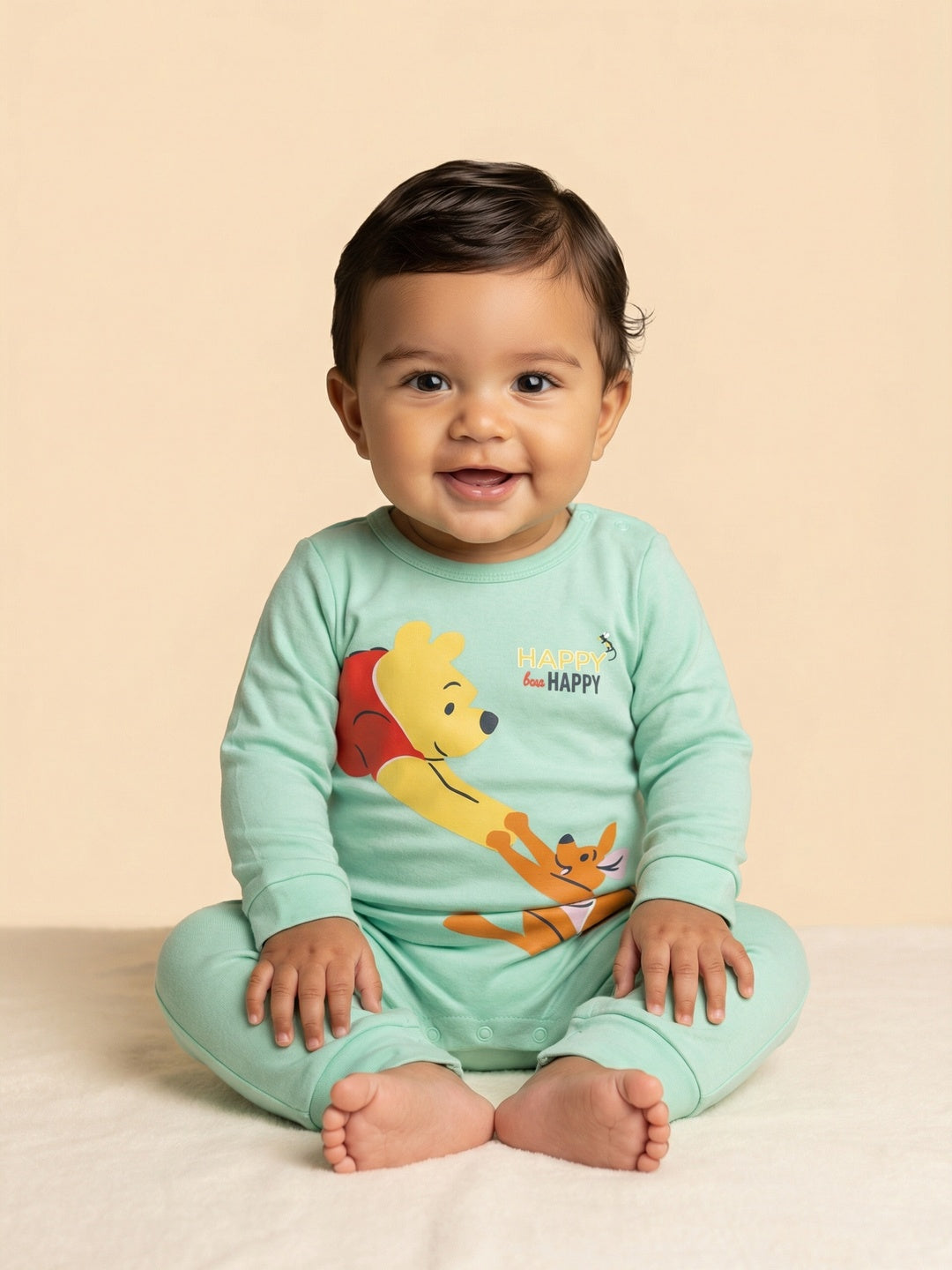 Nautinati Baby Boys' 100% Cotton Pack of 2 Disney Winnie the Pooh Print Sleepsuits