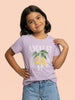 Nautinati Girls' 100% Cotton Crew Neck Amalfi Varsity Placement Print T-shirt