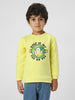 Boys Graphic Printed Yellow Pullover Sweatshirt