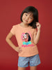 Nautinati Girls' 100% Cotton Crew Neck Disney Moana Placement Print T-shirt