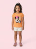 Nautinati Girls' 100% Cotton Crew Neck Disney Minnie Mouse & Figaro Printed T-shirt